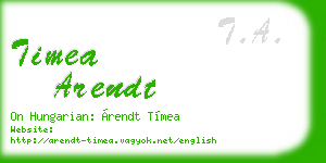 timea arendt business card